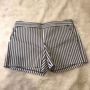Express navy and white stripe shorts